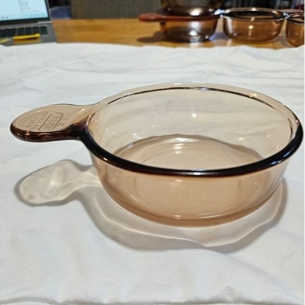 CorningWare Vision Amber Heat N Serve Grab It Bowl V-150-B No Lid